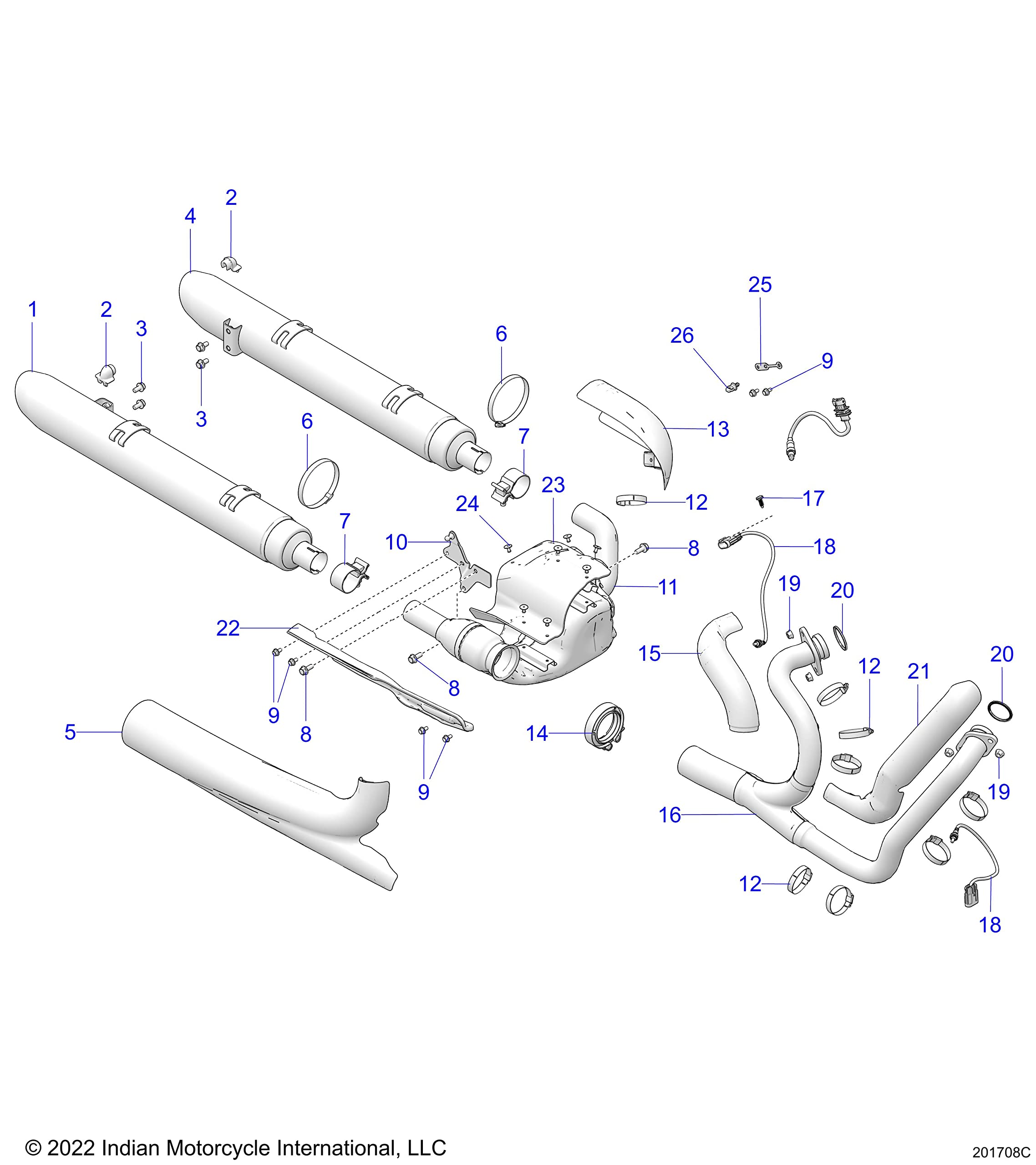 Indian Motorcycle Worm Drive Clamp, Genuine OEM Part 7082310, Qty 1