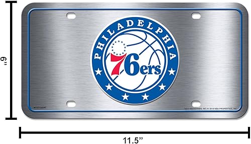 Miniatura 139 de Rico Industries Etiqueta de metal de baloncesto de la NBA de 6 x 12 pulgadas, ideal para camiones/coches/SUV