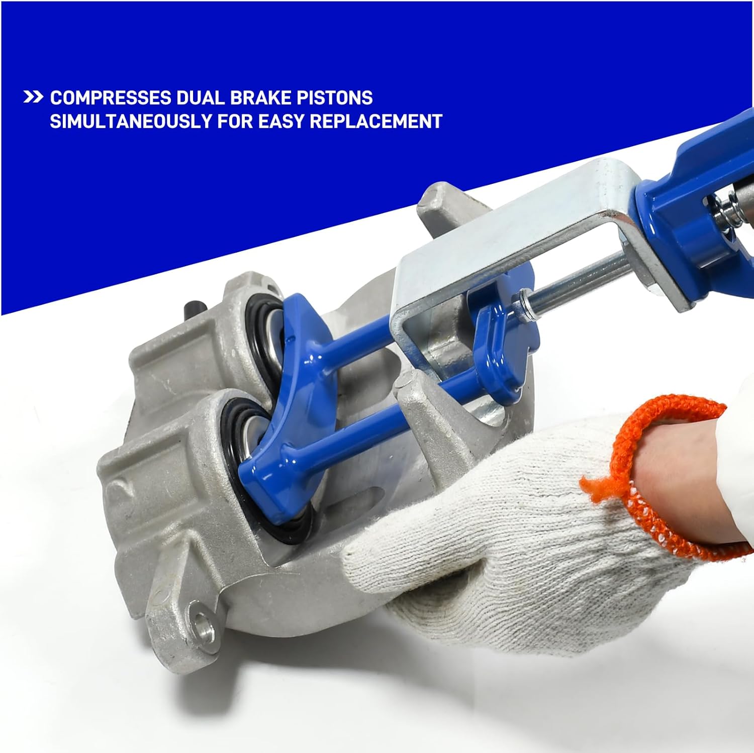25750 Dual Disc Brake Caliper Compressor Brake Caliper Piston Tool for Automotive Double Piston Brake Pad Replacement