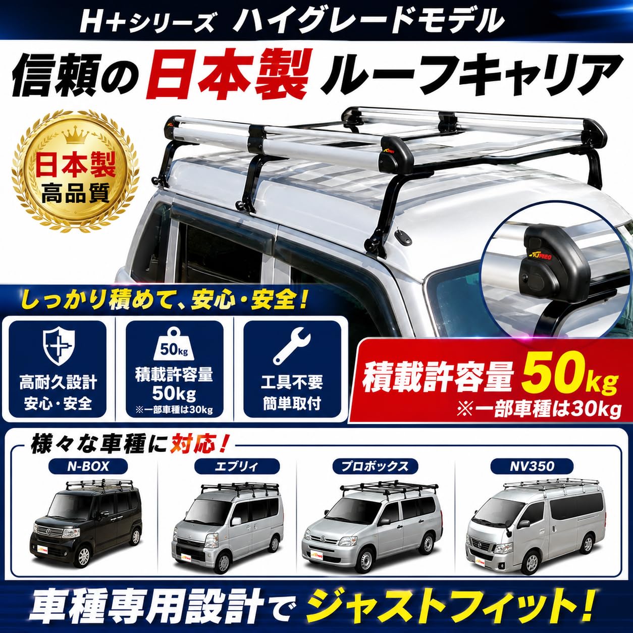 Amazon.co.jp: ハイゼットカーゴ アトレーワゴン 対応 ルーフキャリア