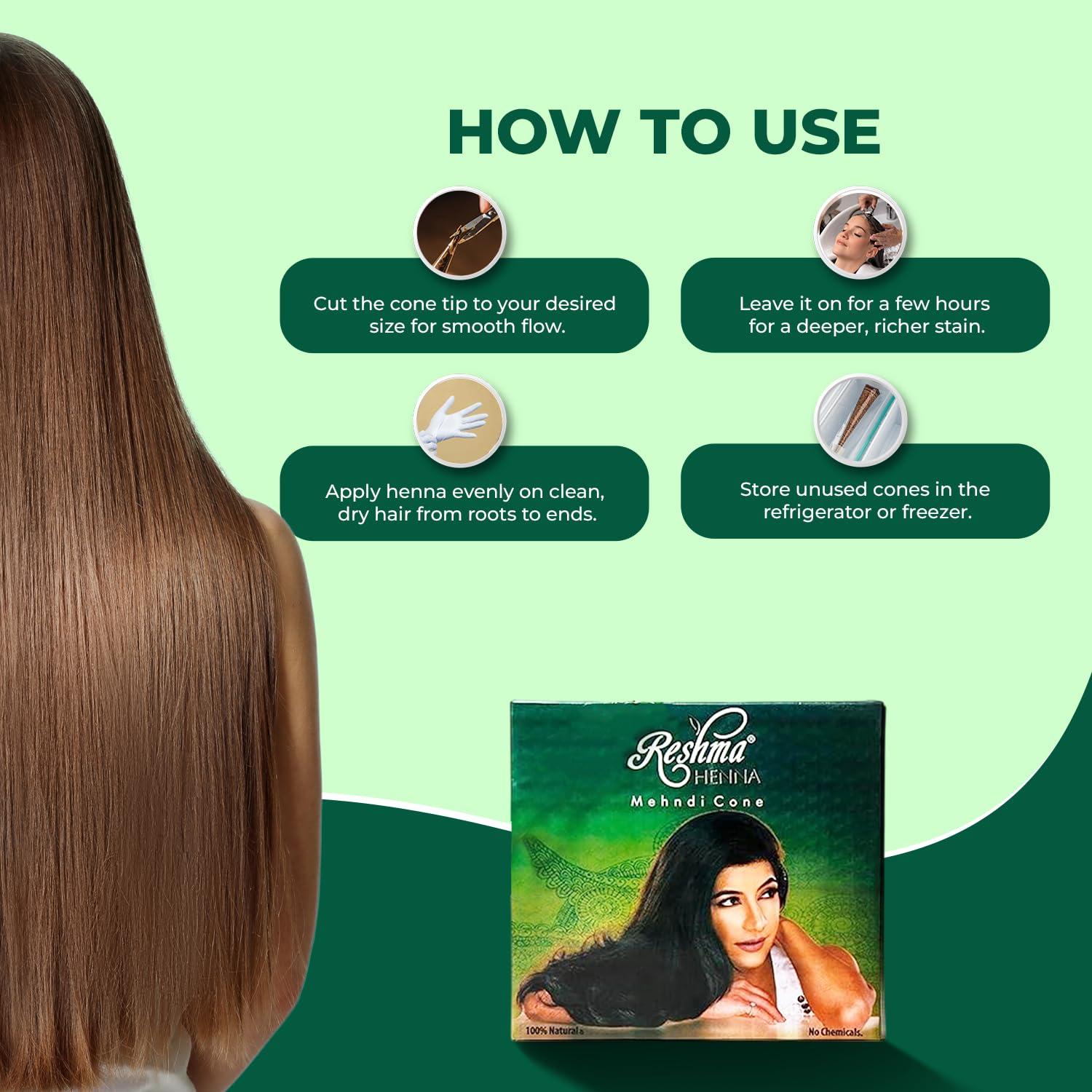 Reshma Beauty 12 Pack of Rajasthani Jumbo Henna Cones for Hair, 50g Each–Almost Double the Size of Regular Cones, 100% Natural Ready-to-Use Henna Paste Reddish Brown Hair Color with Ayurvedic Hair Dye