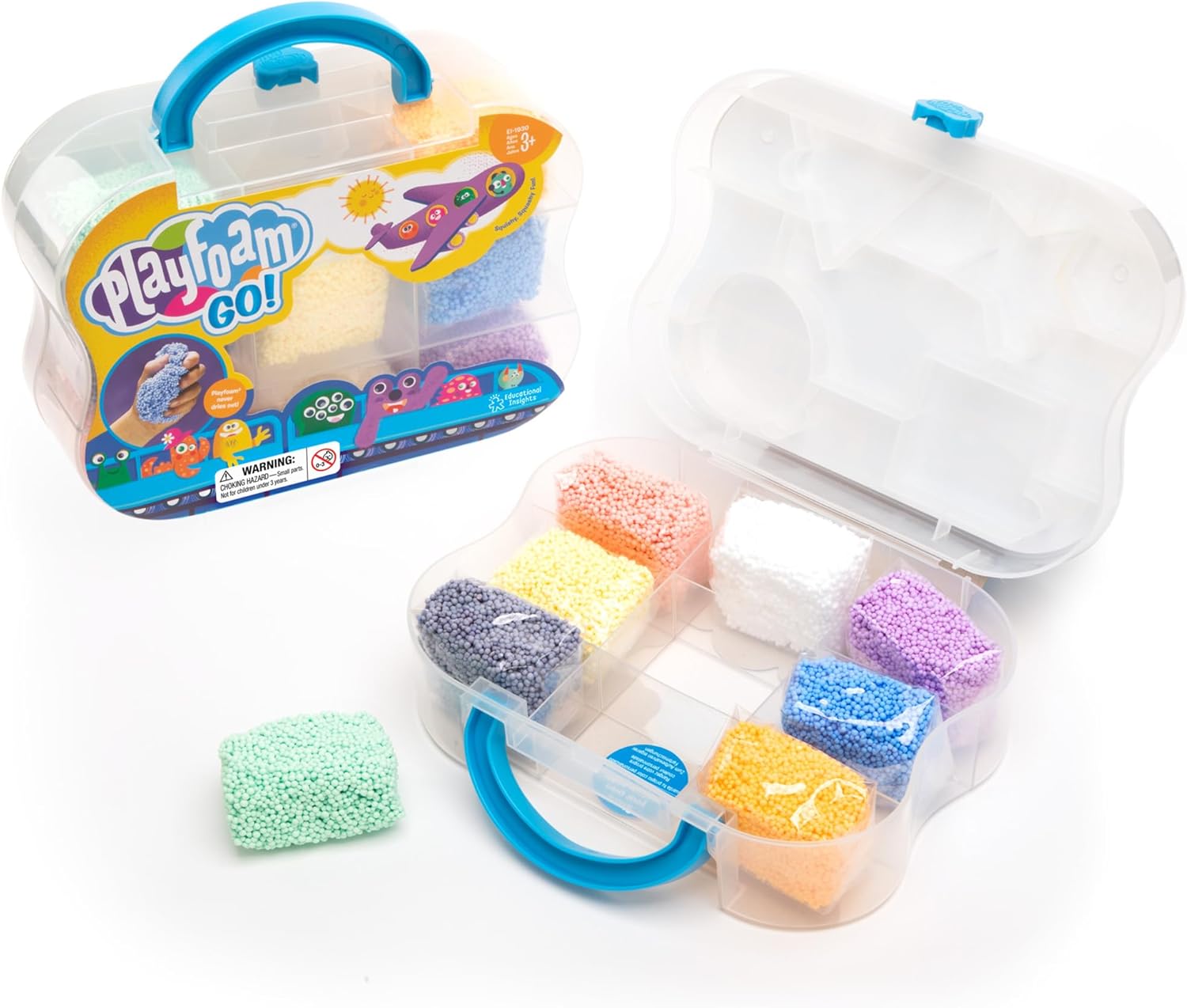 Educational Insights Playfoam Go - Sensory Toys and Squishy Fidget Toys for Kids, Squishy Foam Blocks, Non Sticky Dough Travel Set, Sensory Bin Filler and Classroom Tools, Gifts for Ages 3 and Up