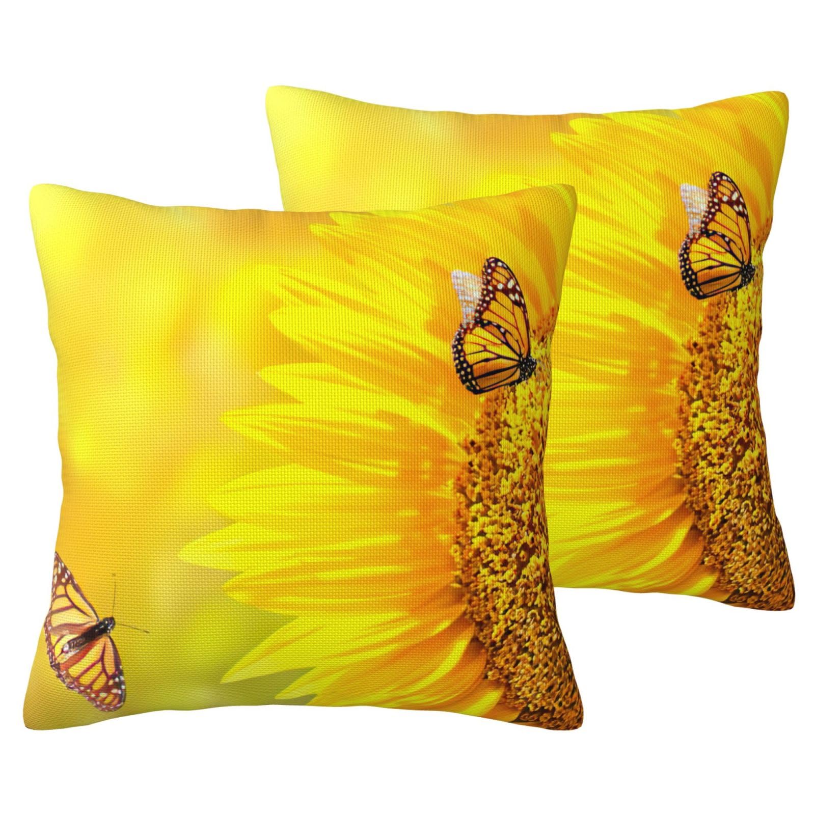 Housse de coussin tournesol EdWal au fini raffiné pour lit et canapé élégant