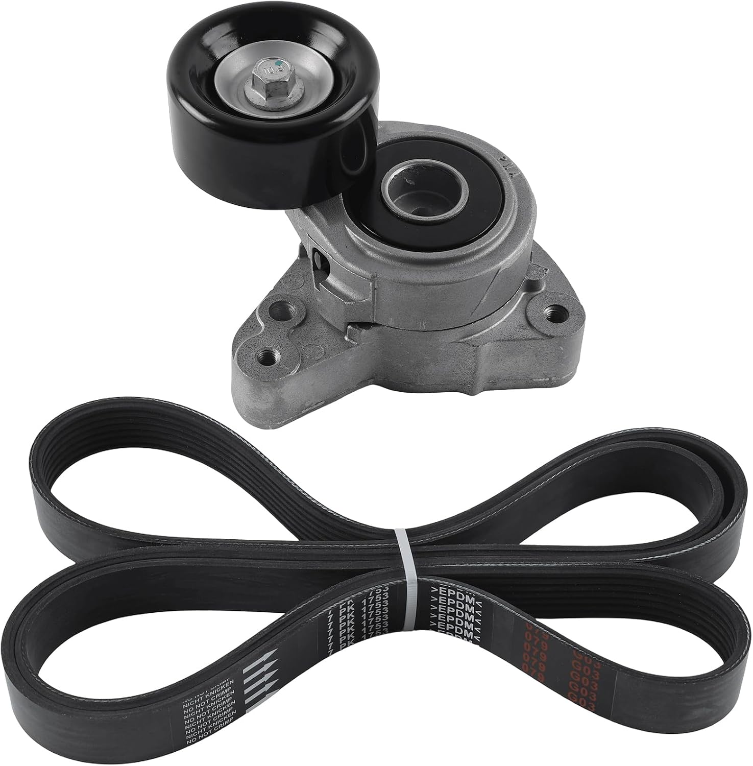Dasbecan 38278 7PK1753 Drive Belt Tensioner w/Pulley & Belt Compatible with 2007-2009 Honda CR-V, 2004-2006 Acura TSX 2.4L Replaces 31170-RAA-A01 31170-PNA-013 31170-PNA-023