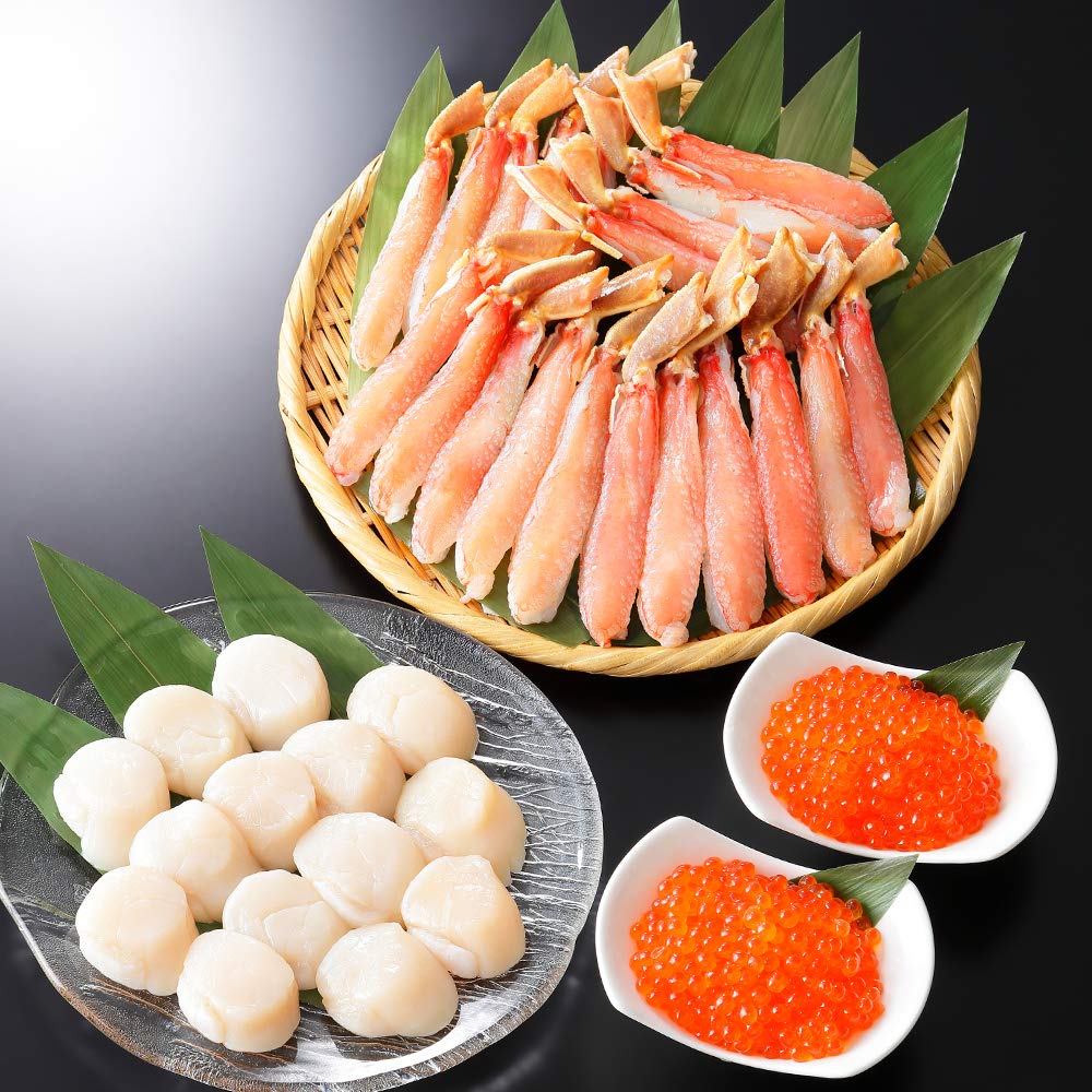 北国からの贈り物 ずわい蟹 ポーション＆いくら 醤油漬け＆ホタテ 玉冷 貝柱 海鮮セット