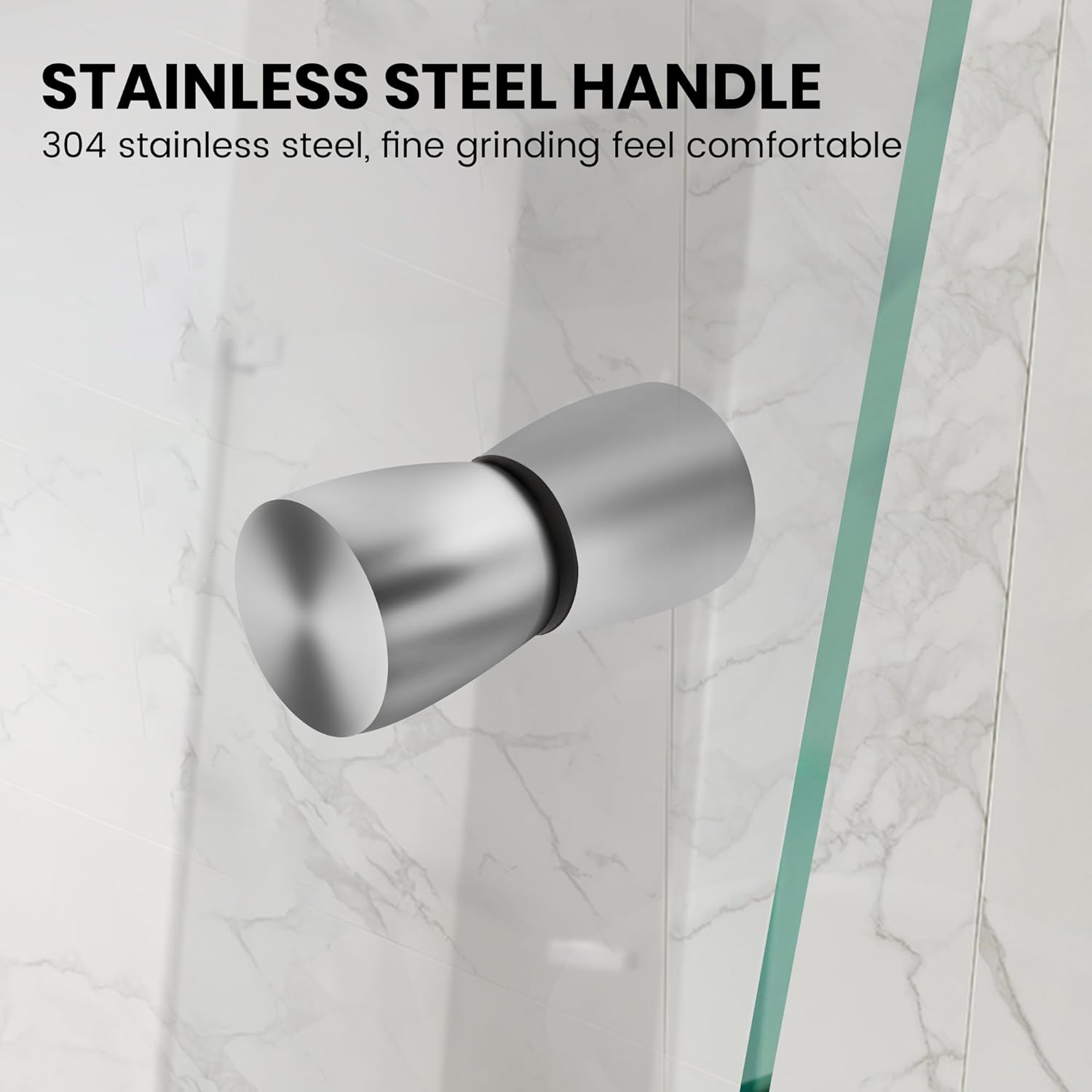 Bathroom Frameless Hinged Foldable Tub Door, Shower Glass Door 43 * 58” Shower Screen Panel with Tempered Glass (6mm), Fixed Clamps Included, Polished Silver