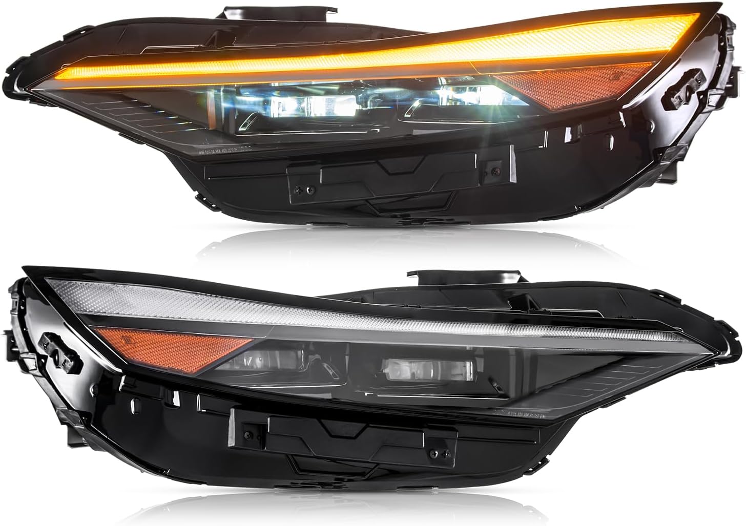 TODO LED Headlight Assembly Compatible with Hyundai Elantra 2024-2025, Driver and Passenger Side, OEM Part 92101-AA740 92102-AA740