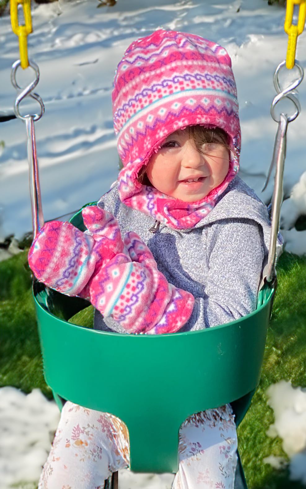 N'Ice Caps - Juego de manoplas de forro polar para bebé, diseño de gorro - Púrpura - 2-3 años