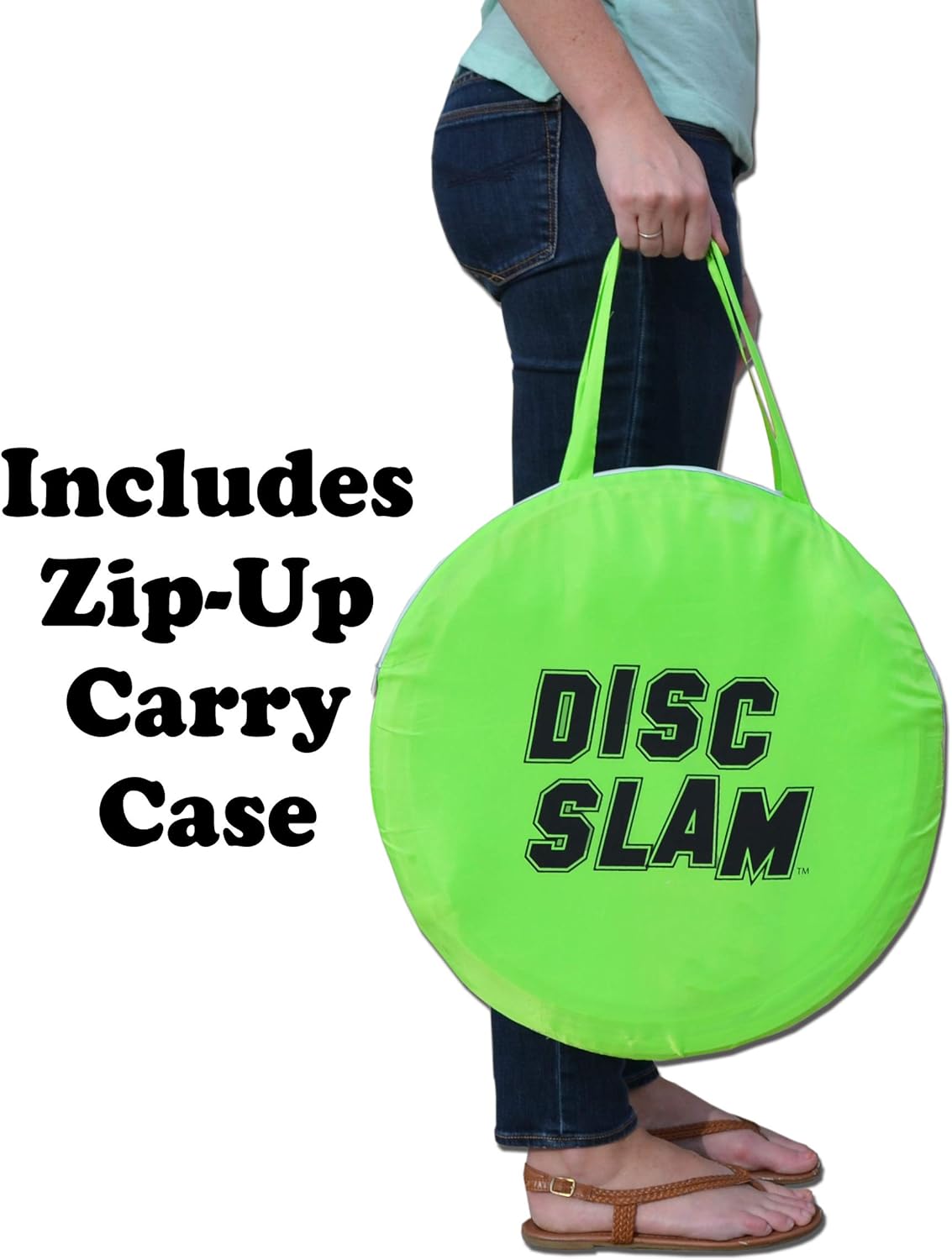 GoSports Disc Slam Flying Disc Game Set, with 2 Discs and Case, Neon Green : Sports & Outdoors