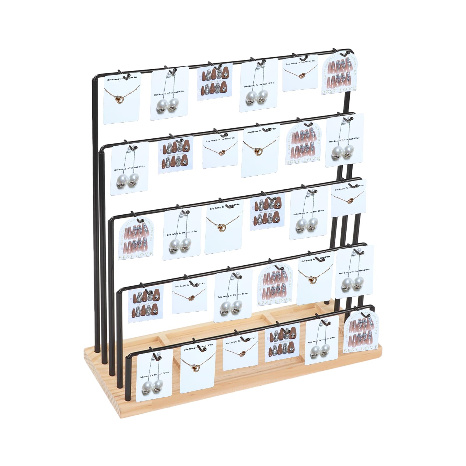 Yallmie Earring Display Stands for Selling, 35 Hooks Earring Holder Organizer Large Capacity Jewelry Display Holder Stands Rack for Earring Cards Keychain
