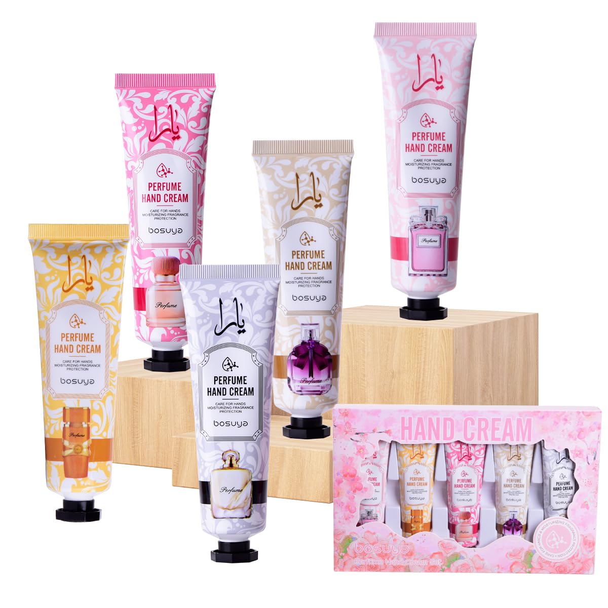 LIAYLILI 5 Pack Mini Hand Cream Set 30ml - Gentle Floral Lotion, Non-Greasy Moisture, Perfect Gifts for Women, Mother's Day, Valentine's, Easter