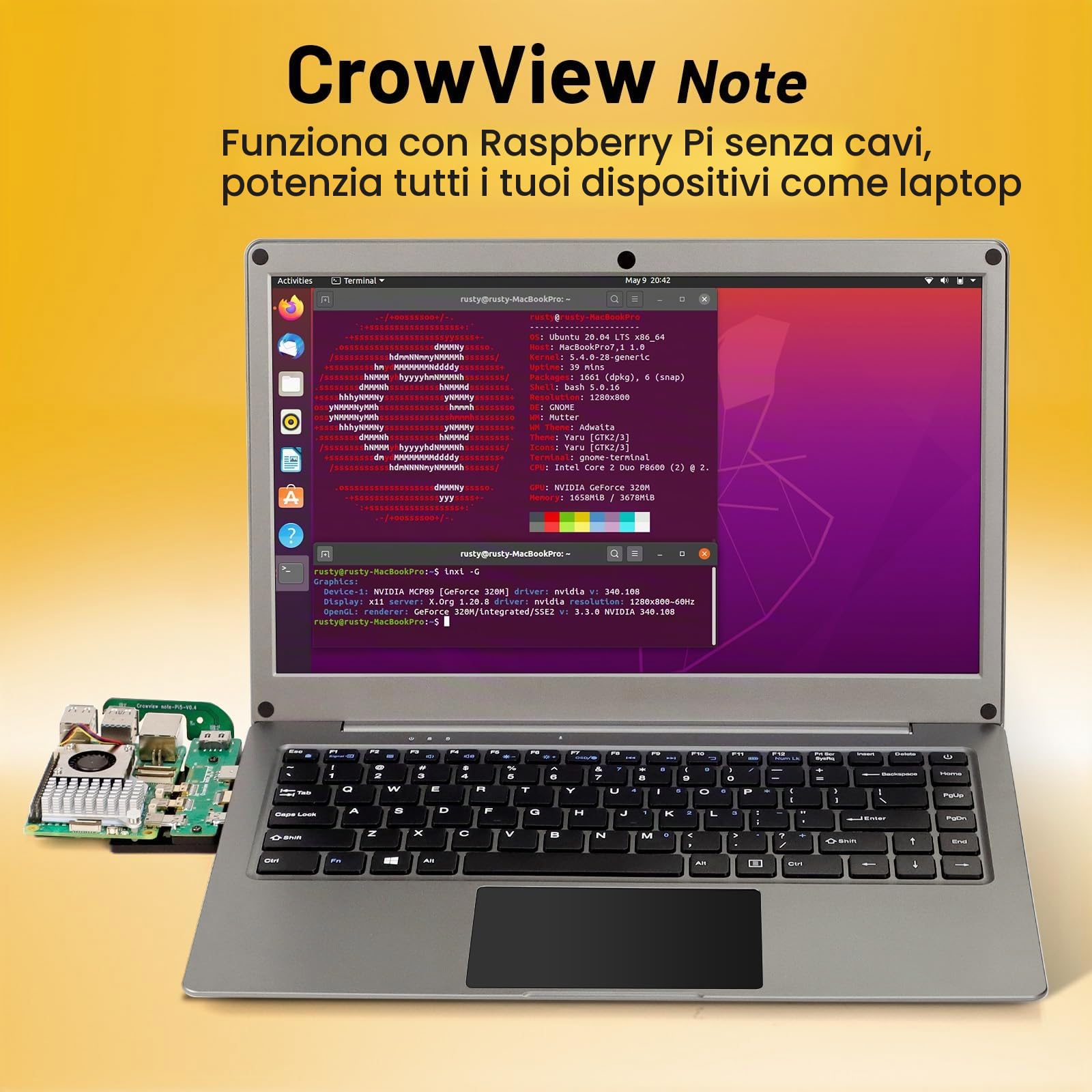 ELECROW Monitor Portatile 14 Pollici con Tastiera, Lapdock con Batteria Integrata, Display 1080P FHD IPS USB-C per Raspberry Pi, PC, Mac, Phone, Console