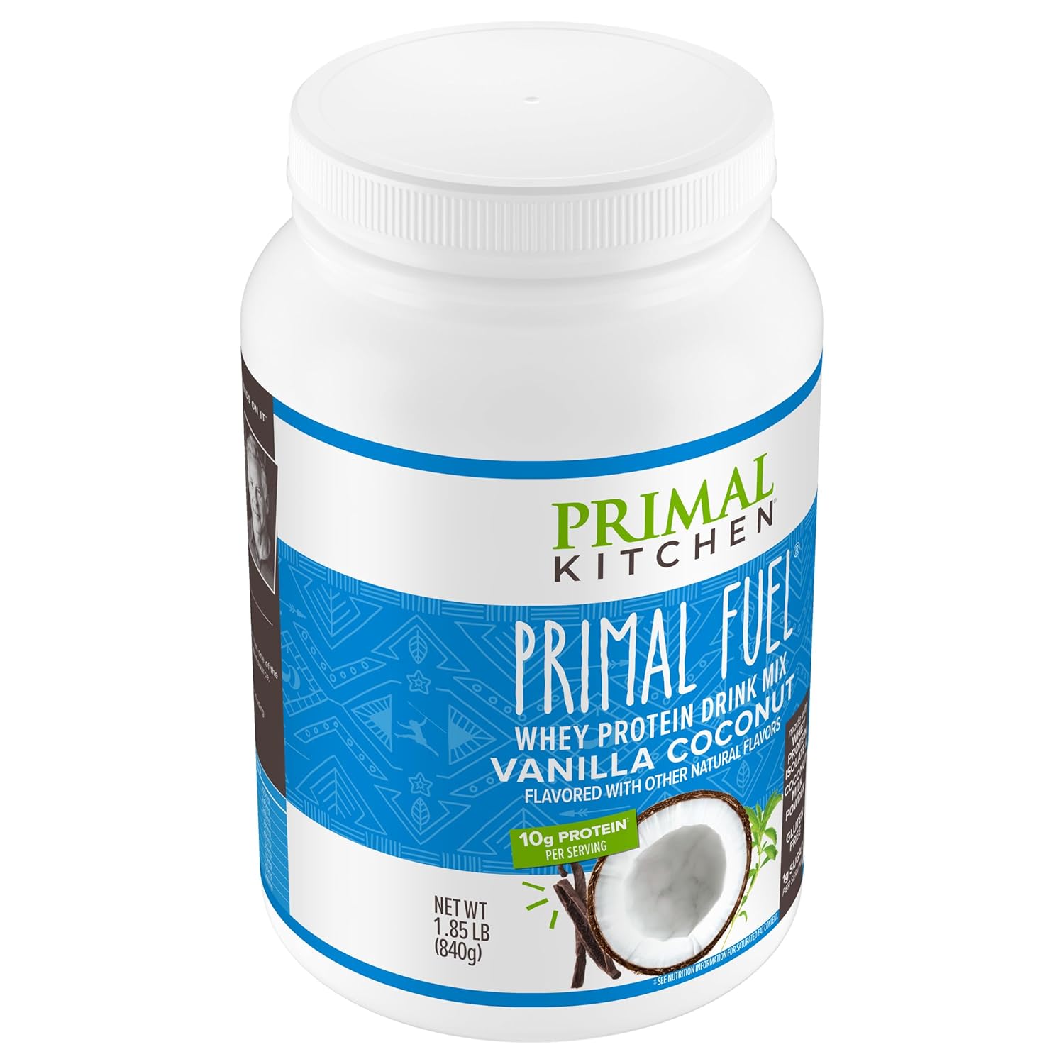 Primal Kitchen Primal Fuel Vanilla Coconut Whey Protein Drink Mix, Gluten and Soy Free, 1.85 Pounds