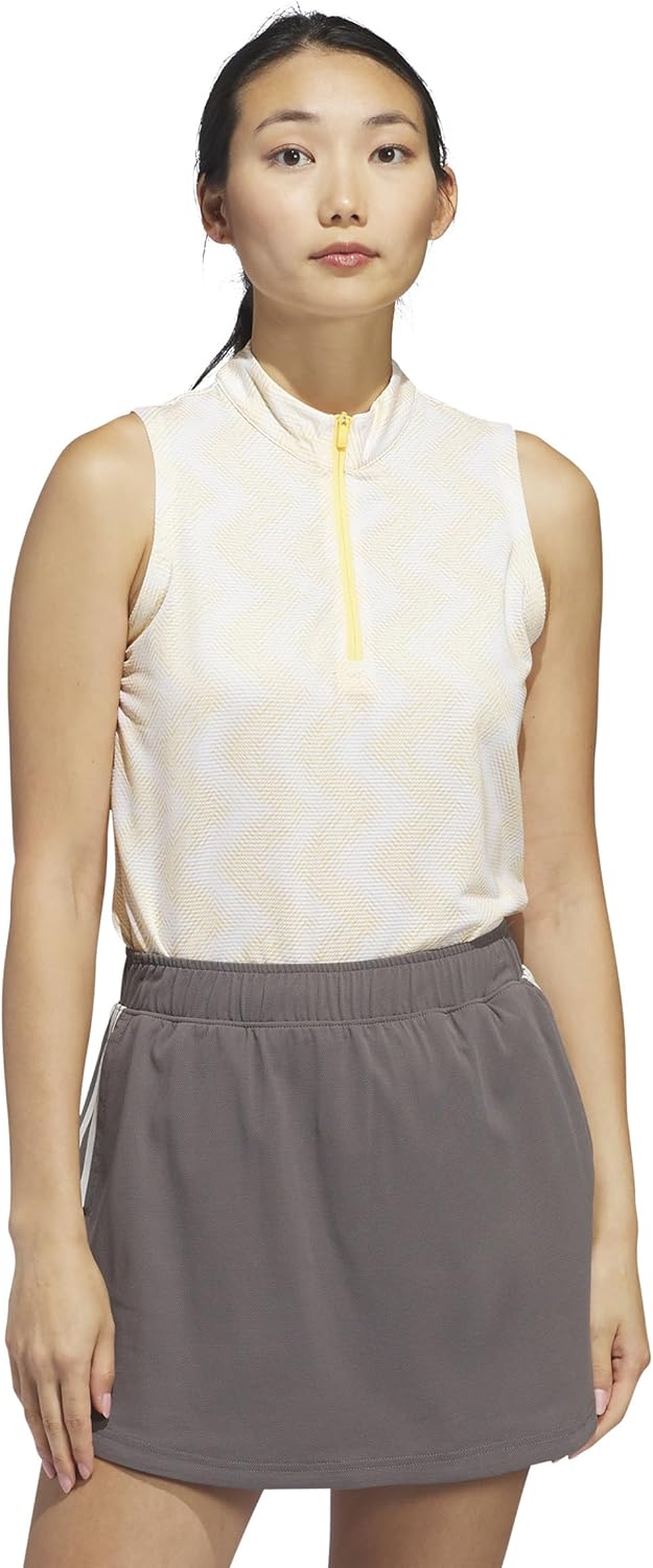 Adidas Womens Women's Ultimate365 Ottoman Printed Sleeveless Polo Shirt