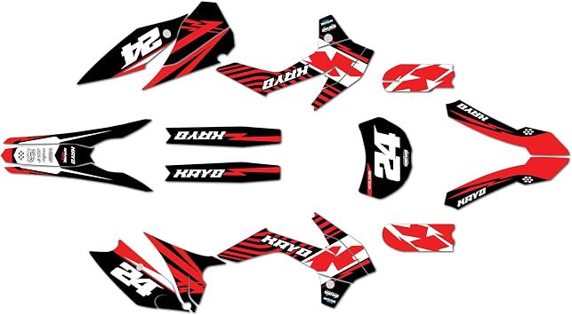 Graphics Kit for Kayo K2 230 2021+ Jawbreaker Series Red 9 Mil - Easy Go - Dirt Pit Bike Motorcycle Stickers, Dirtbike Racing Automotive Decal Motocross Accessories no-Plastics