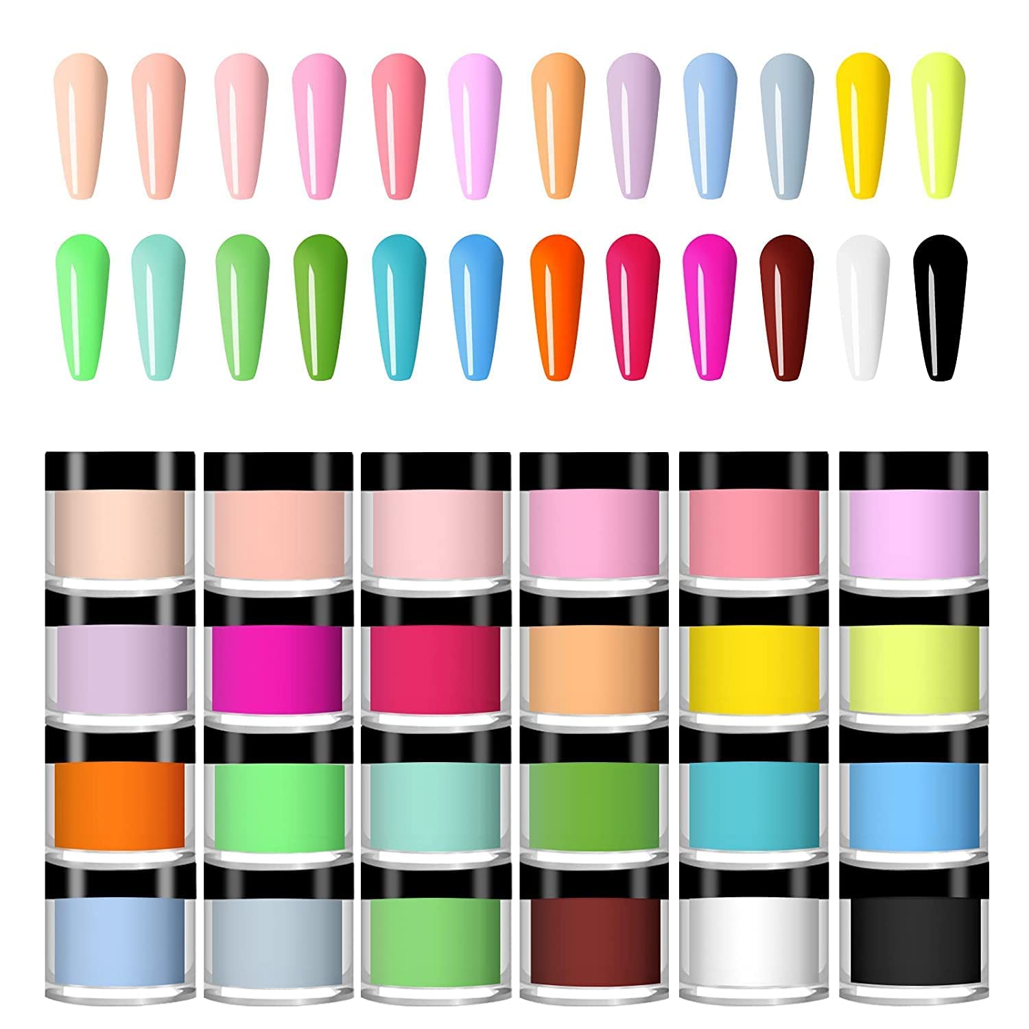 Bolt Bee Acrylic Nail Powder Set With 12 Colors | Multicolor Nail Art Powder for Acrylic Extension | 3D Manicure Design DIY Kit for Women & Girls | Long-Lasting,Easy-to-Use Nail Decoration Set (120g)