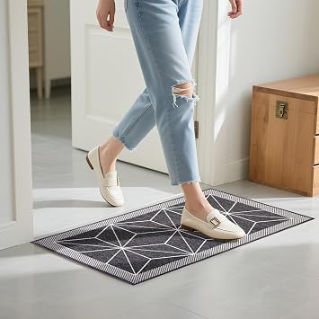 Non-Slip Doormat/Door Mat with Rubber Base - Features Water Absorption and mud Protection, Suitable for bedrooms and Entry Hall Areas 31.5" x 19.3", Argyle