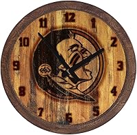 Vista 241 de The Fan-Brand NCAA Oklahoma Sooners: Faux Barrel Top Wall Clock Sports Team Bar Sign Décor - Home Man Cave, Party Decoration - Made On Demand