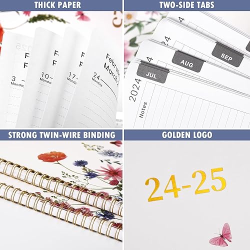 Miniatura 6 de Agenda 2024-2025  julio 2024  junio 2025, agenda académica 2024-2025, 7.7 x 9.8 pulgadas, agenda semanal y mensual 2024-2025 con pestañas, papel