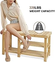 Vista 6 de Zapatero, organizador de zapatos de 3 niveles para almacenamiento de entrada, pequeño estante de madera para zapatos, zapateros independientes