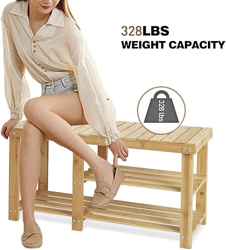 Miniatura 6 de Zapatero, organizador de zapatos de 3 niveles para almacenamiento de entrada, pequeño estante de madera para zapatos, zapateros independientes,