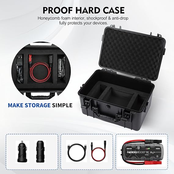 Hard Protection Case Compatible with Jump Starters, Case for Boost GB150: 3000A/Boost X GBX155: 4250A UltraSafe Jump Starter Box (with storage space)