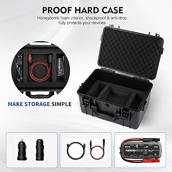 Hard Protection Case Compatible with Jump Starters, Case for Boost GB150: 3000A/Boost X GBX155: 4250A UltraSafe Jump Starter Box (with storage space)