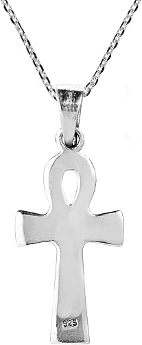 Miniatura 3 de Collar con colgante de plata de ley 925 de ojo egipcio de Horus Ankh Metal