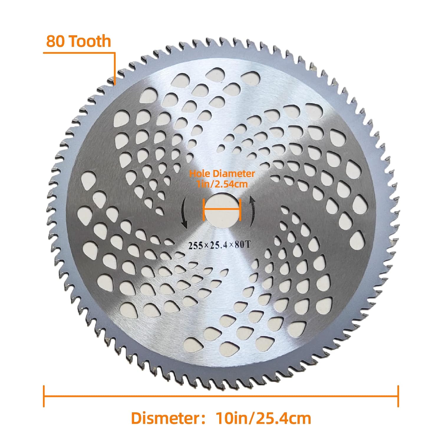 Upgraded 9" x 20T Chainsaw Tooth Cutter,110" x 80T Carbide Tip Brush Blades with Universal Adapter Kit,Premium Stainless Steel Trimmer Head Compatible with Cutter, Trimmer, Weed Eater (2 Pack)