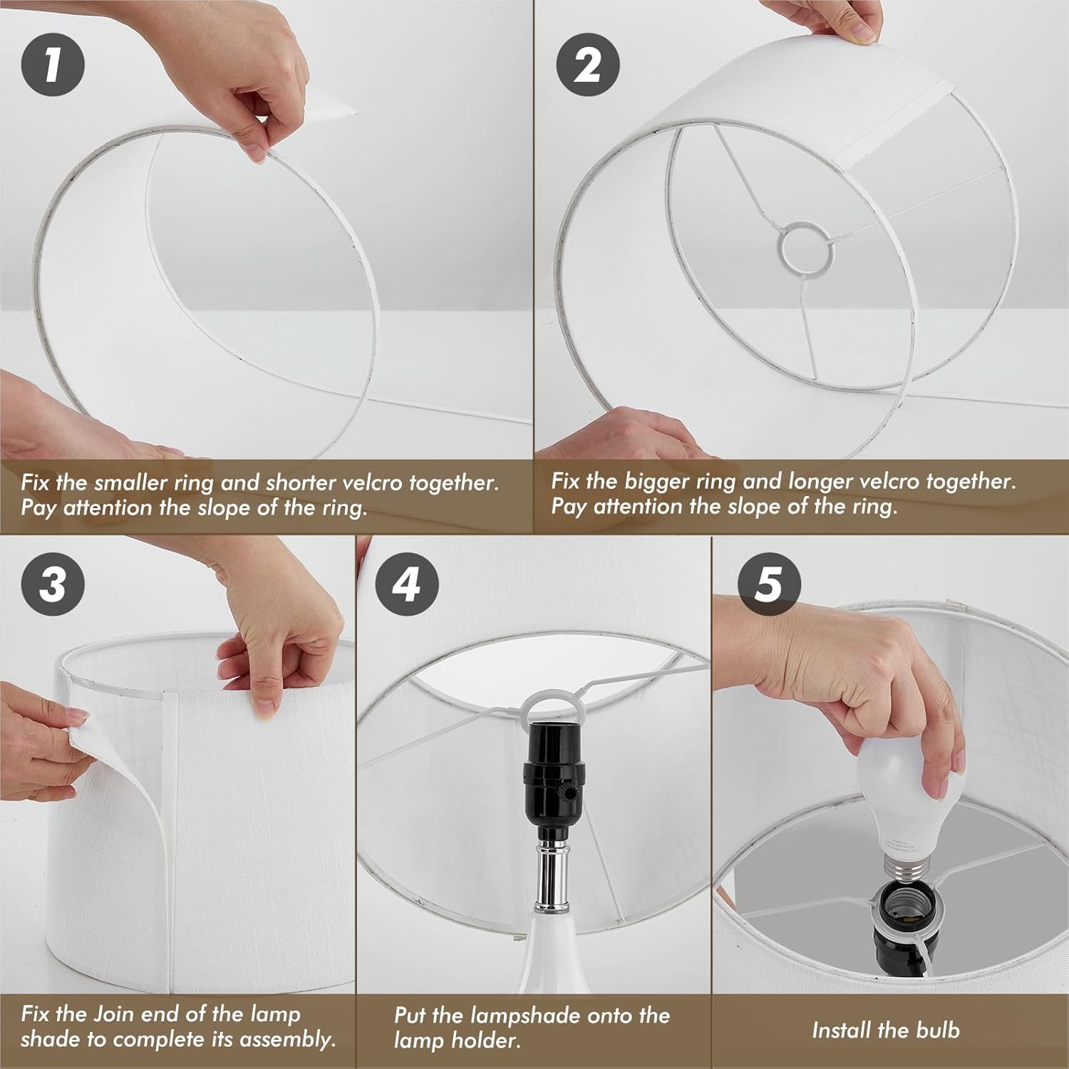 White Ceramic Table Lamps Set of 2, Decor Farmhouse Lamps for Living Room End Tables, 18.5" Bedside Lamps for Night Stands, Modern Boho Lamp for Bedroom Office, 3-Color Temperature LED Bulbs Included