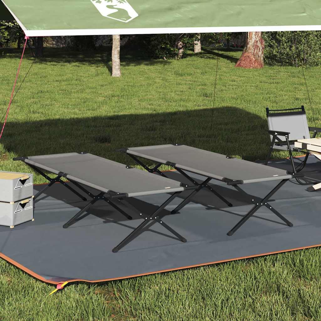INLIFE Klapp Schlafbett fürs Camping 2 pcs Grau Ox Stoff,Sportartikel,Outdoor-Aktivitäten,Camping & Wandern,Camping-Möbel,Feldbetten,Grau,17.4 KG,42003195