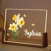Ship Next Day Personalized Baby Gifts Name Sign - Custom Acrylic Nursery Name Plaque with LED Base for Room Decor, Customized Night Light for Girls Boys Kids, Baby Shower Birthday