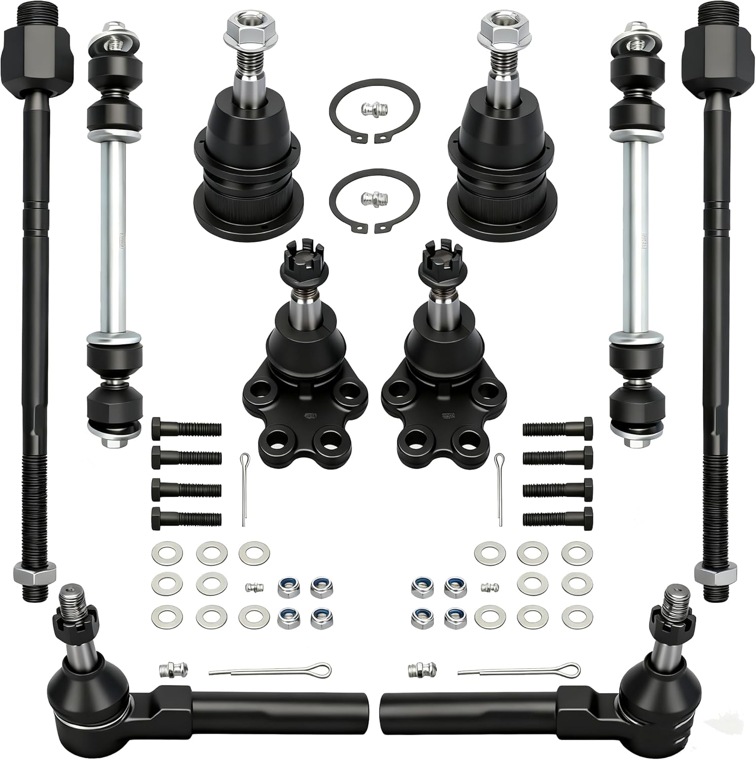 10 PCS K6540 K6539 K80631 EV370 ES3492, for GMC Sierra 1500 RWD, 1999 2000 2001 2002 2003 2004 2005 2006, Front Suspension Upper Lower Ball Joint Inner Outer Tie Rod End 2 Sway Bar Link