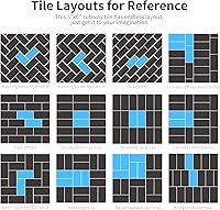 Vista 9 de Art3d Azulejos para salpicaduras de 102 piezas para despegar y pegar para estufa, cocina, baño, chimenea, 3 x 6 pulgadas, pegar en azulejos de metro