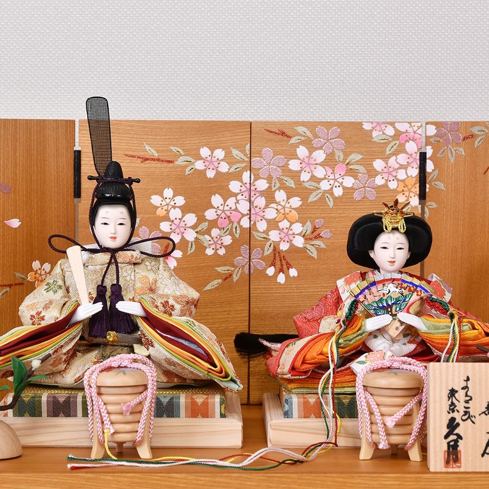 草園 立雛 木目込み 雛人形 収納箱付き ひな祭り ミニ コンパクト