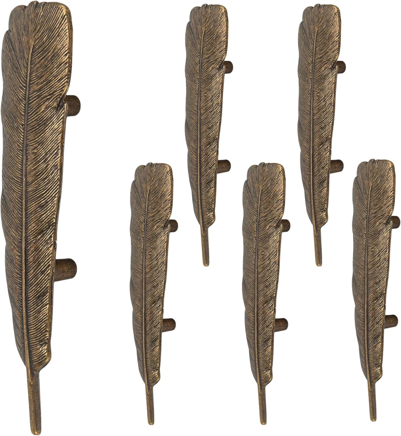 6packs Feather Drawer Knob Pull Handle Cabinet Drawer Handle Dresser Closet Handle Zinc Alloy Kitchen Furniture Drawers Pulls Bronze Cabinet Handles