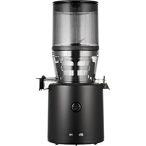 Hurom H320 Cold Press Juicer Machine, Easy to Clean Masticating Slow Juicer, Coarse Strainers, Self-Feeding, Hands Free, Family Size, Quiet Motor, Easy Assembly (Black)