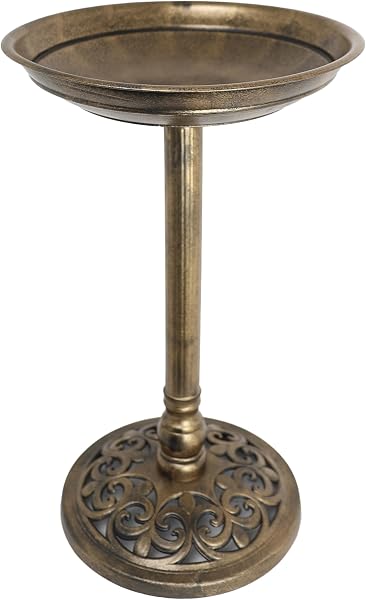 DIVCHI Bird Bath for Garden Freestanding Birdbaths Wild Birds Baths Feeder Bowl Pedestal Birdbath for Outdoors Patio Yard & Lawn Décor (Bronze Classic Bird Bath) - 1
