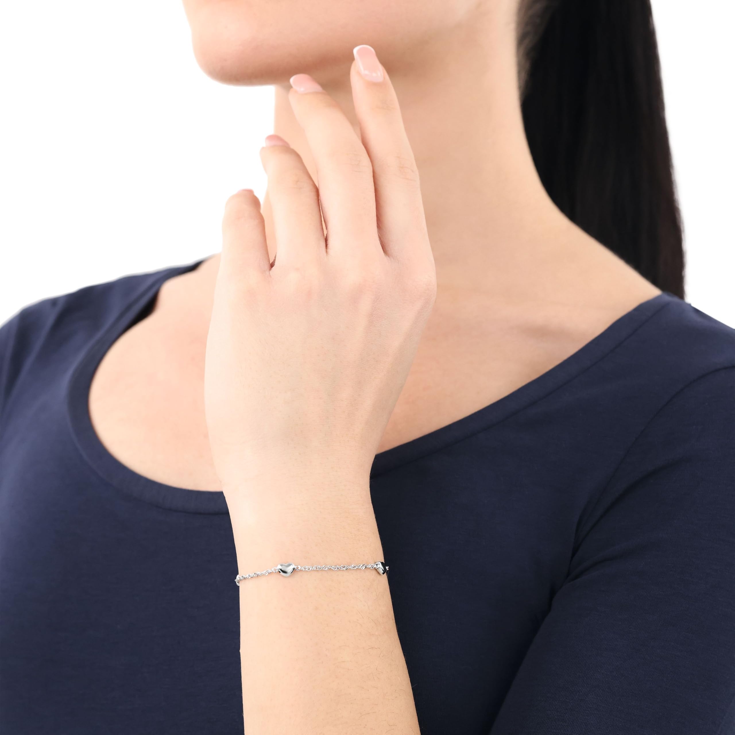 amor Pulsera de plata de ley 925 para mujer, viene en caja de regalo de joyería