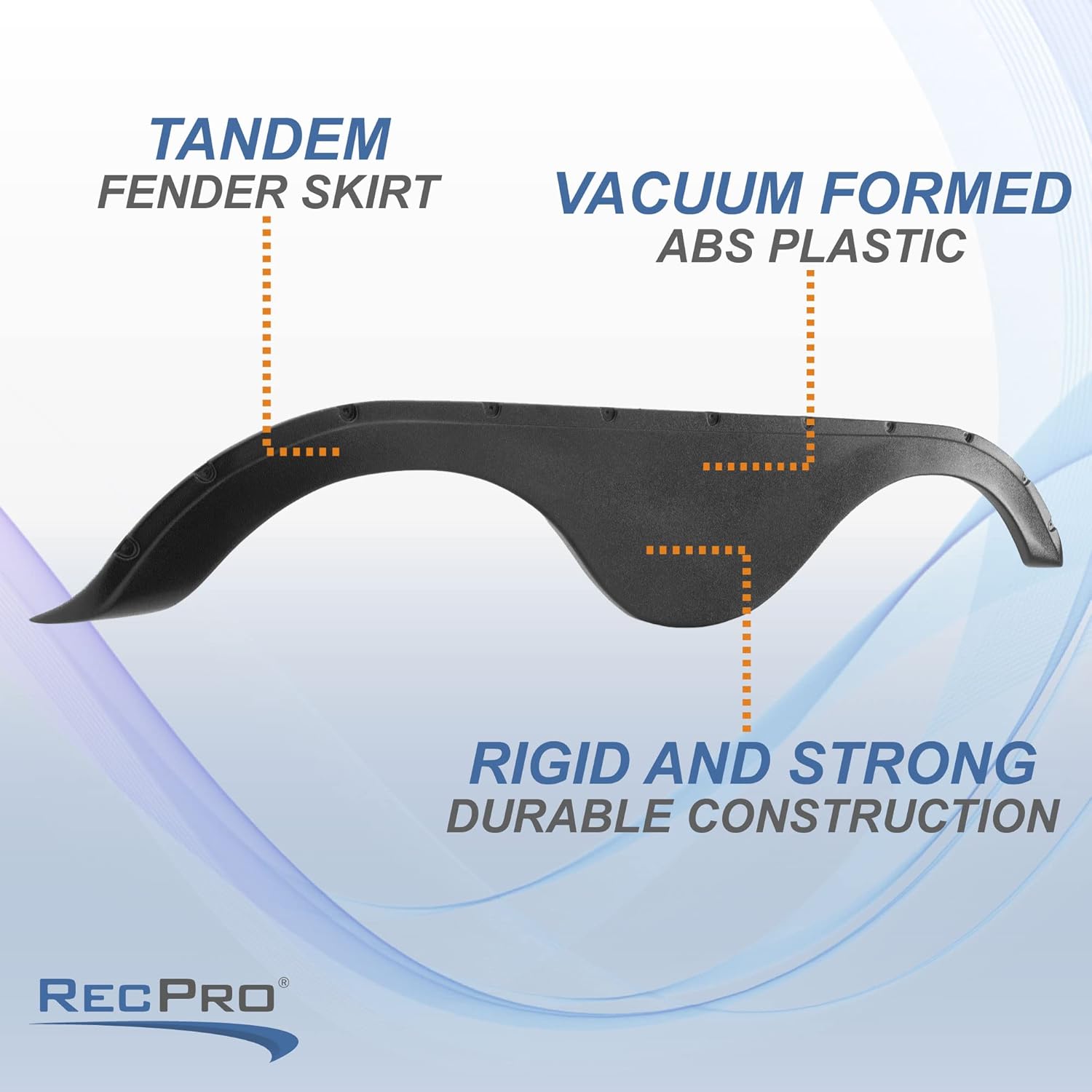 RecPro RV Tandem Fender Skirt | 78" W x 14 1/8" H | Fits Heritage Glenn Hemisphere (2 Fender Skirts, Black)