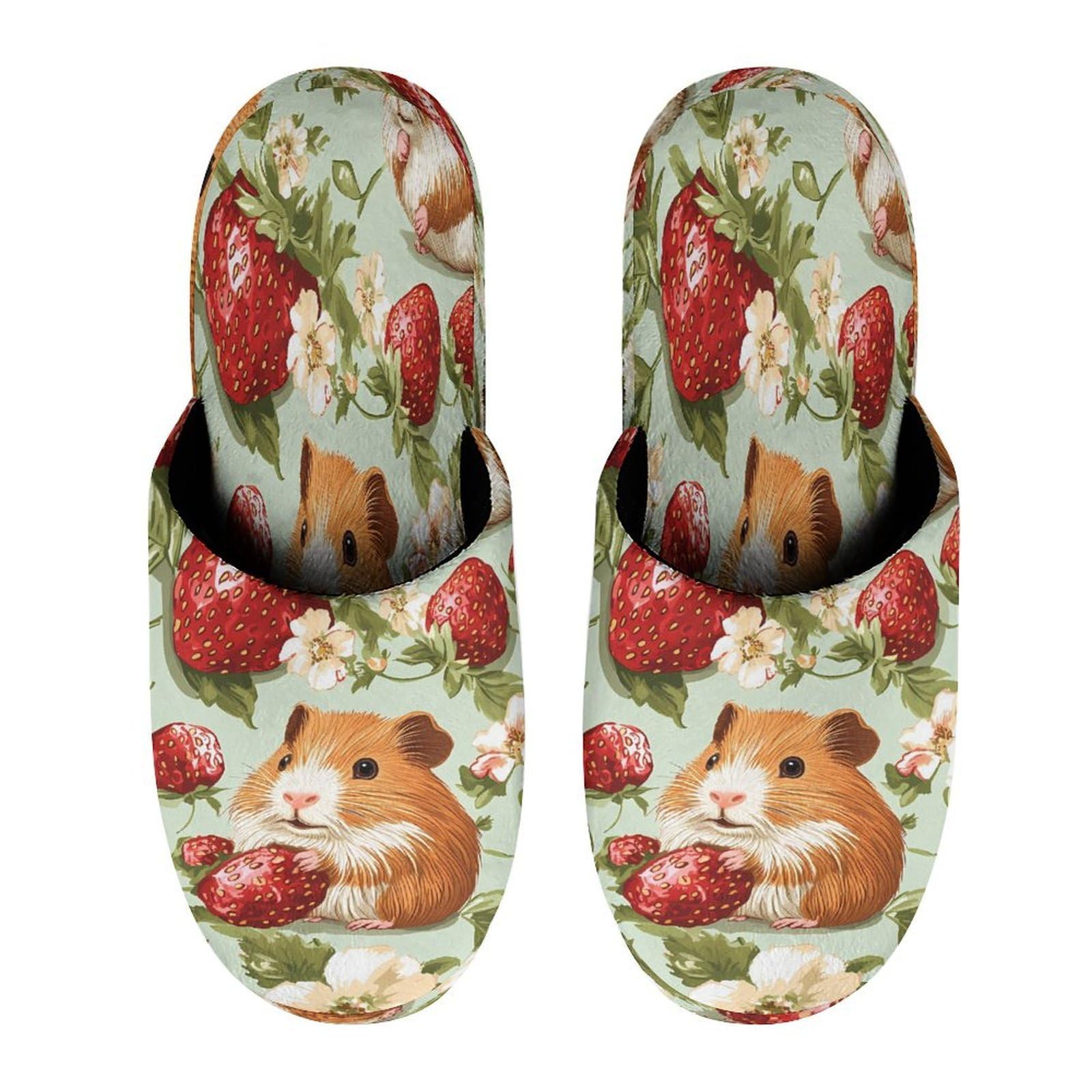 Porcellini d'India con fragole estive pantofole da uomo in memory foam scarpe da casa leggere pantofole lavabili
