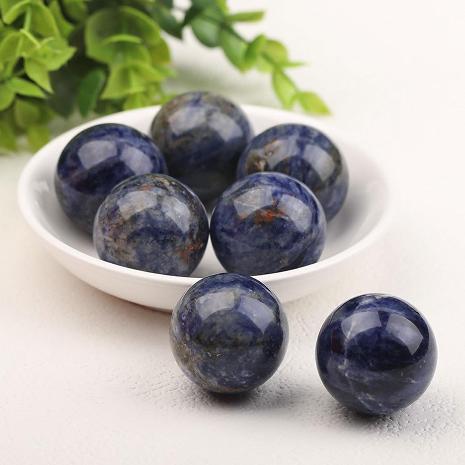 Sfera curativa con Sfera Decorativa in Sodalite Blu per l'home Office | Sfere decorative in cristallo naturale per Reiki, meditazione, Feng Shui e riequilibrio di chakra e aura
