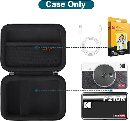 Miniatura 2 de Canboc Estuche de transporte para impresora fotográfica portátil KODAK Mini 2 Retro 4PASS/KODAK Mini Shot 2 Retro 4PASS 2-en-1 cámara digital