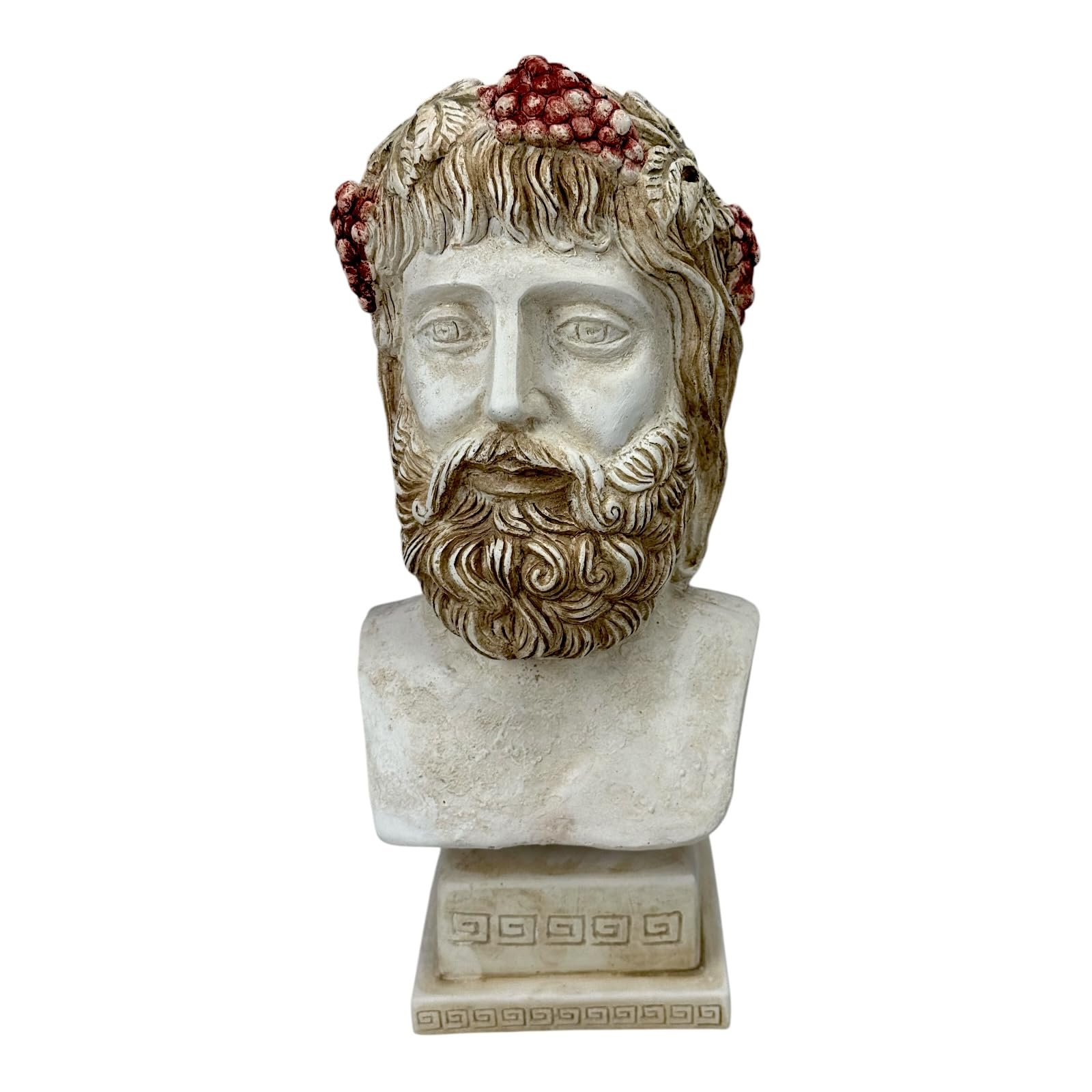Dionizos Bachus grecki popiersie boga - ręcznie wykonana rzeźba z twardego tynku, 35 cm, klasyczna dekoracja mitologii greckiej