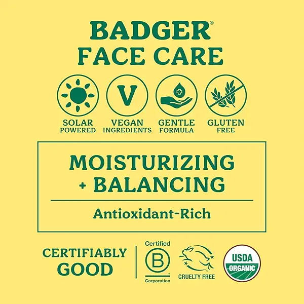 Badger Argan Face Oil, Organic Facial Moisturizer for All Skin Types, Deep Nourishment, Quick Absorption, Moisturizing Facial Oil, 1 fl oz Glass Bottle 4