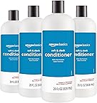 Amazon Basics Soft & Sleek Conditioner for Dry or Damaged Hair, 28 Fluid Ounce (Pack of 4)