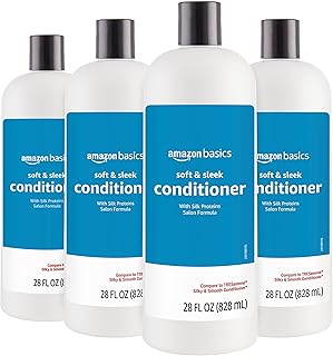 Sponsored Ad - Amazon Basics Soft & Sleek Conditioner for Dry or Damaged Hair, 28 Fluid Ounce (Pack of 4)