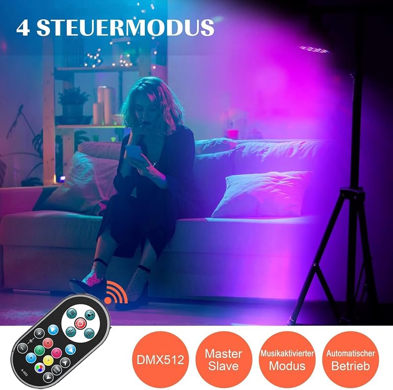HOLDLAMP 8 darabos 36 LED Par lámpa szett RGB távirányítóval DMX512 diszkó fény - 8 pieces