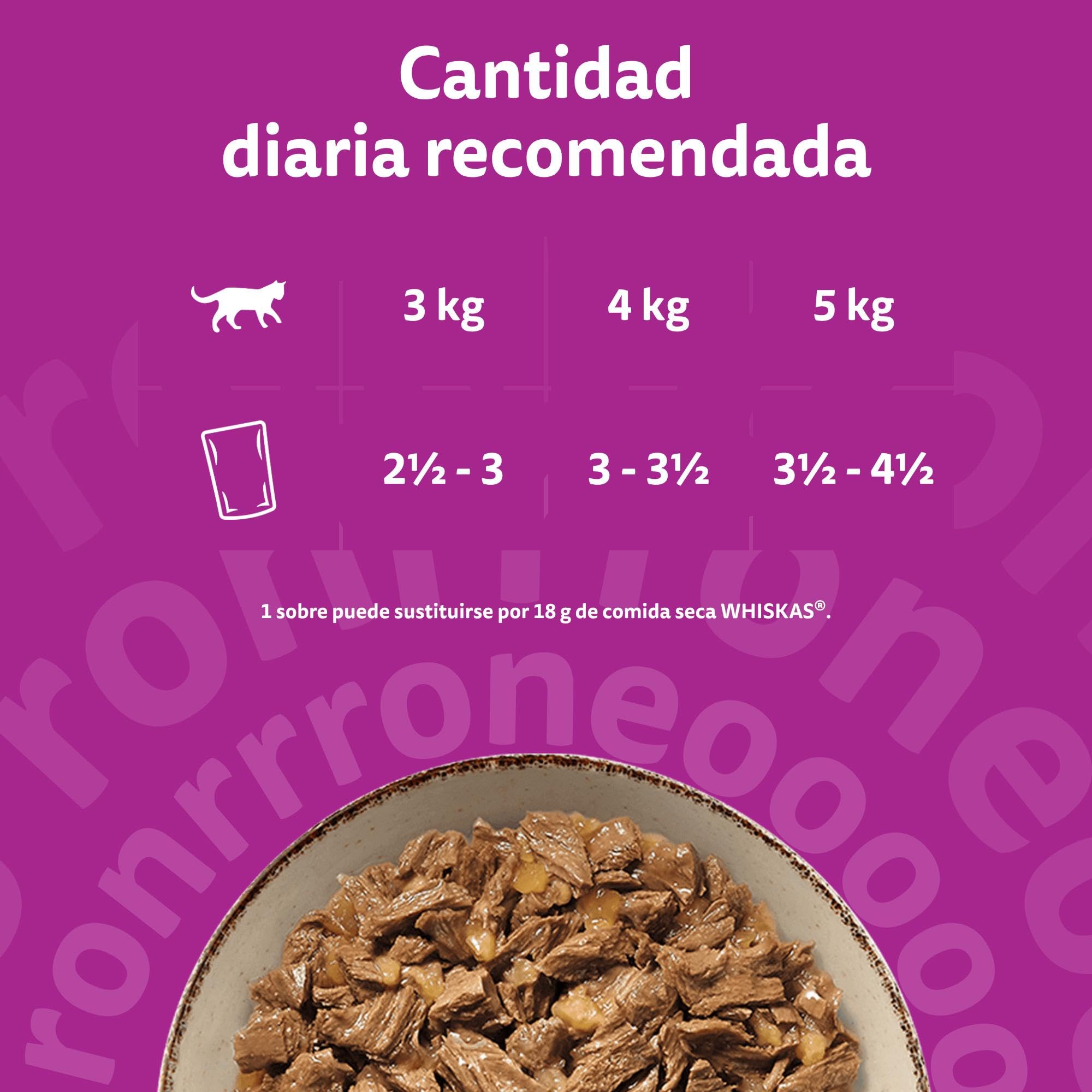 WHISKAS Comida húmeda en gelatina Gatos Adultos Tiernos bocados Ave - 13 x 4 bolsitas x 85g