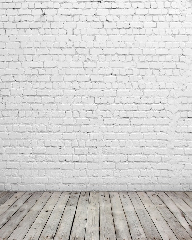 YongFoto 2,5 x 3 m Winyl Tło Fotograficzne Białe ceglane Ściany i Wnętrze Sypialnia Drewno Szary Tło Zdjęcie Dorosłe Dzieci Portret Osobisty Studio Rekwizyty